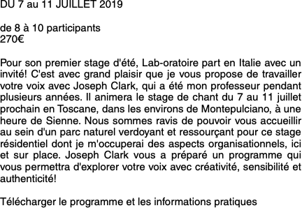 DU 7 au 11 JUILLET